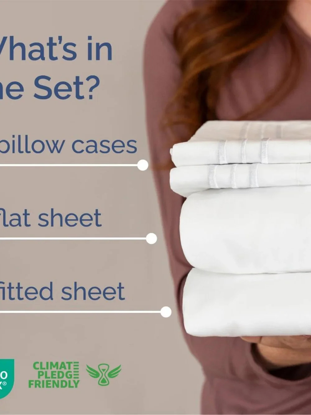 Queen Size 4 Piece Sheet Set White Oeko-Tex Deep Pockets Easy-Fit Wrinkle Free